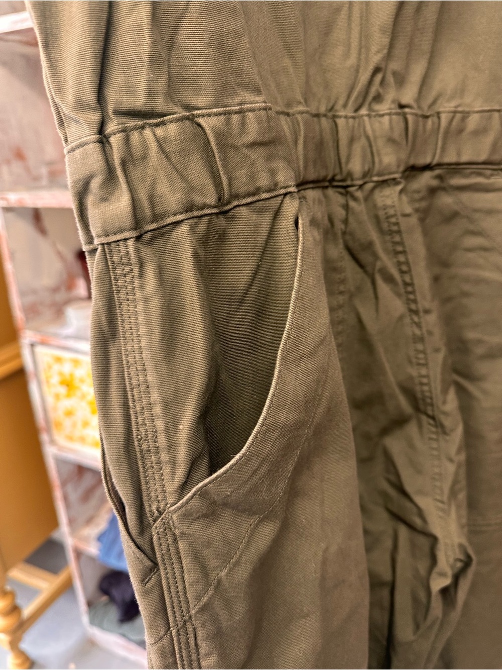 Duluth new w/o tags Olive Green Utility Sleeveless Jumpsuit - Picture 6 of 14